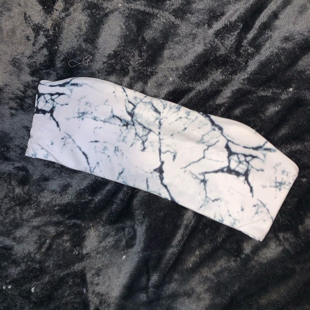 Marble Bandeau Bikini Top